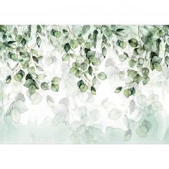 Artgeist Papier peint intissé Leaves Lightness - Papier peint en intissé premium - Vert - Largeur : 400 cm