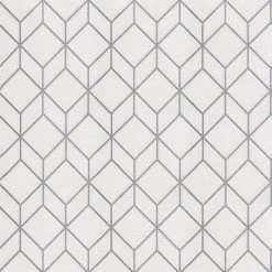 Superfresco Easy Papier peint intissé Myrtle Geo - Intissé - Blanc / Argenté