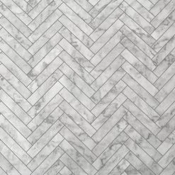 Contour Papier peint intissé Marmor Chevron - Intissé - Blanc