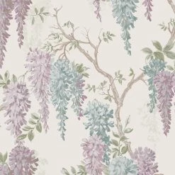 Laura Ashley Papier peint intissé Wisteria Garden - Intissé - Turquoise