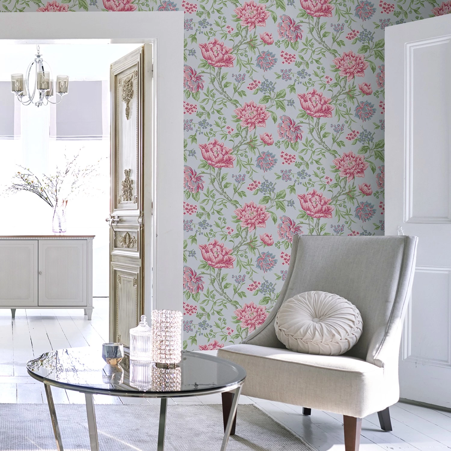 Laura Ashley Papier peint intissé Tapestry Floral - Intissé - Gris – Image 2