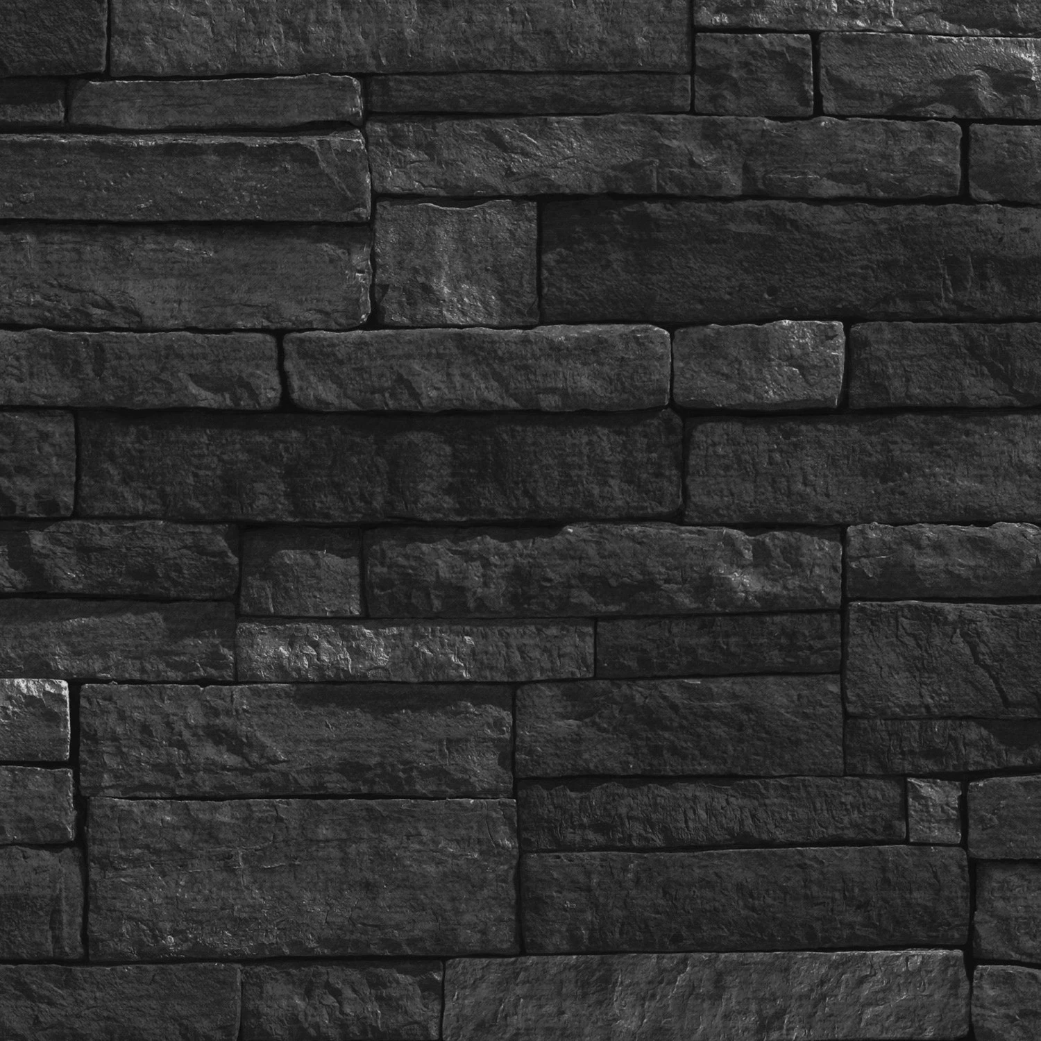 WOW Papier peint intissé Stone Wall - Intissé - Anthracite