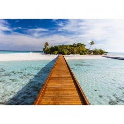 A.S. Création Papier peint Paradis des mers du Sud - - Bleu / Beige / Vert - 3,66 x 2,54 cm