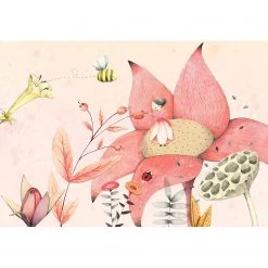 A.S. Création Papier peint La petite poucette - - Rose / Jaune - 3,66 x 2,54 cm