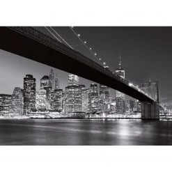 A.S. Création Papier peint Brooklyn Bridge Skyline - - Noir / Gris / Blanc - 3,66 x 2,54 cm