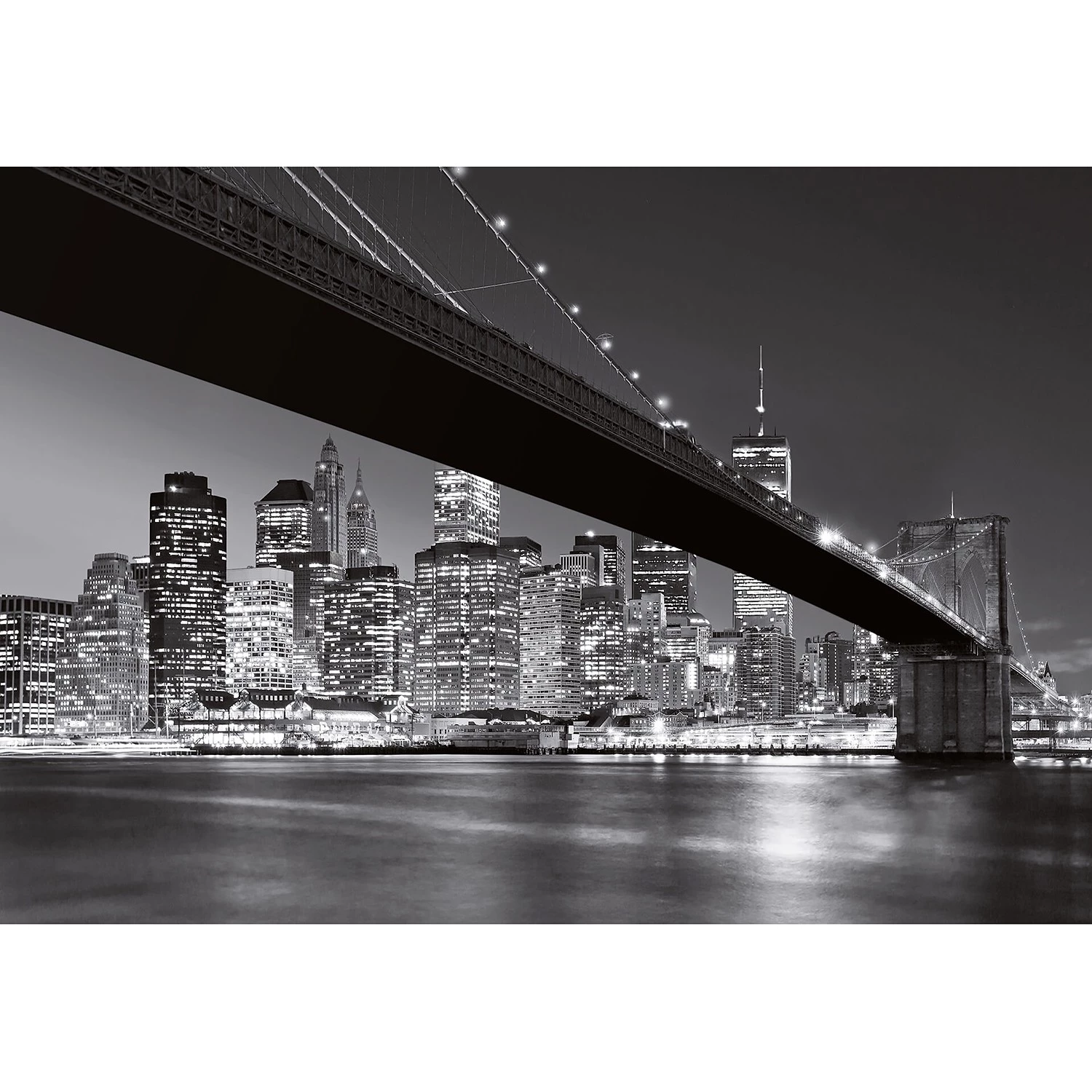 A.S. Création Papier peint Brooklyn Bridge Skyline - - Noir / Gris / Blanc - 3,66 x 2,54 cm