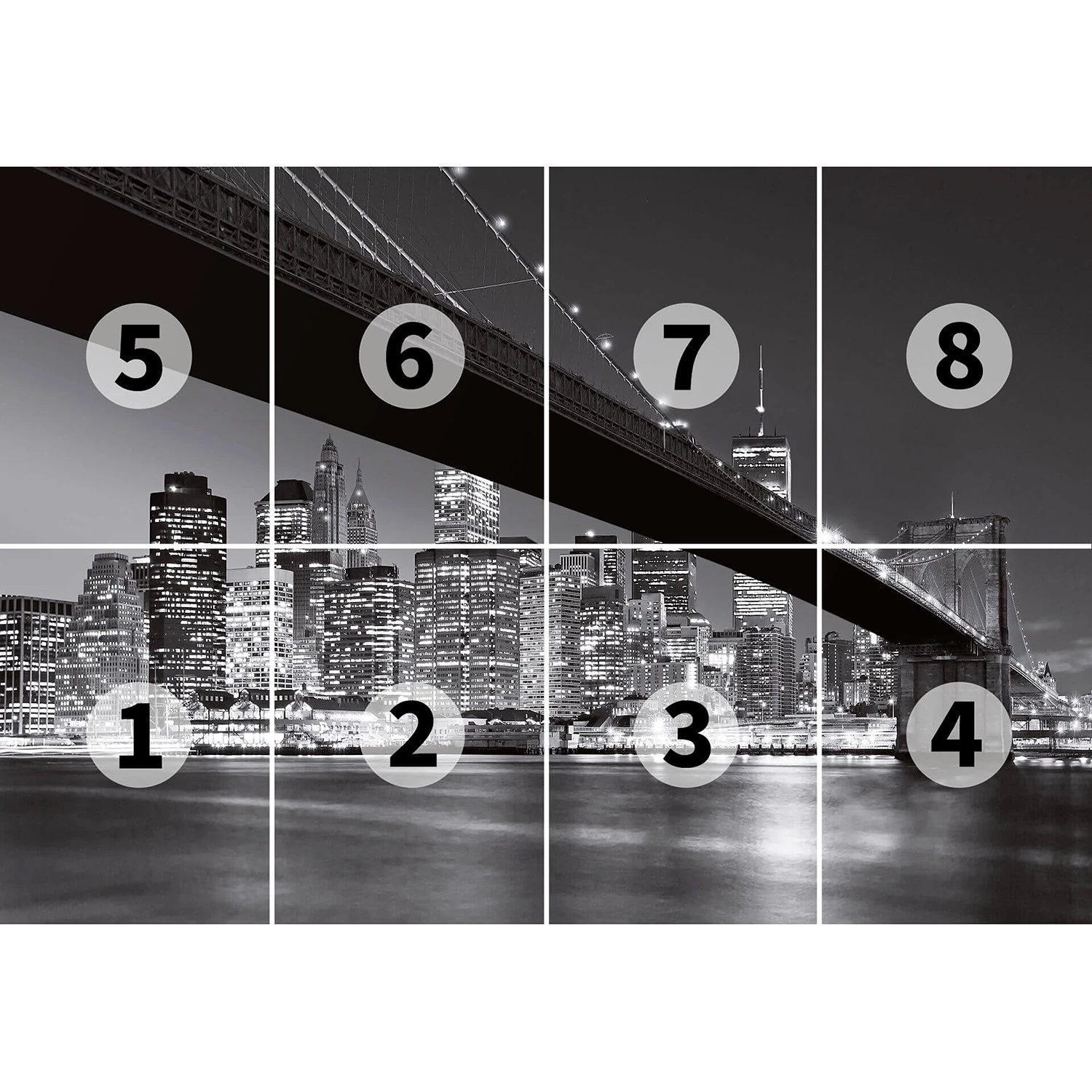 A.S. Création Papier peint Brooklyn Bridge Skyline - - Noir / Gris / Blanc - 3,66 x 2,54 cm – Image 3