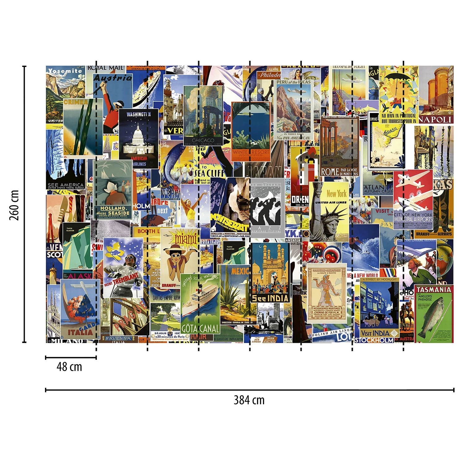A.S. Création Papier peint Vintage Travel Poster - Intissé - 3,84 x 2,6 cm – Image 3