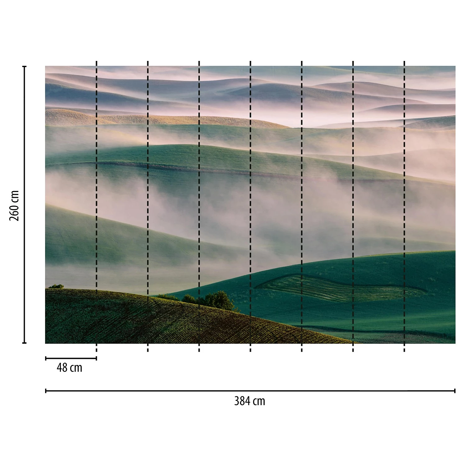 A.S. Création Papier peint Montagnes dans la brume - Intissé - 3,84 x 2,6 cm – Image 3