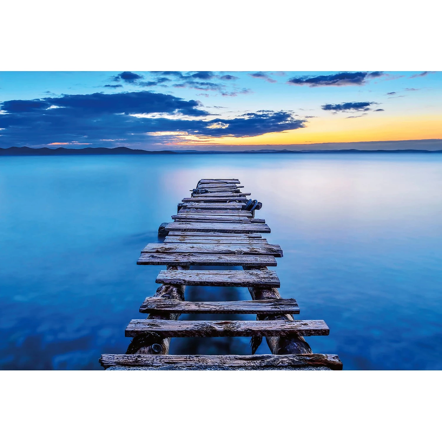 A.S. Création Papier peint Old Pier - Intissé - Bleu / Jaune - 3,84 x 2,6 cm