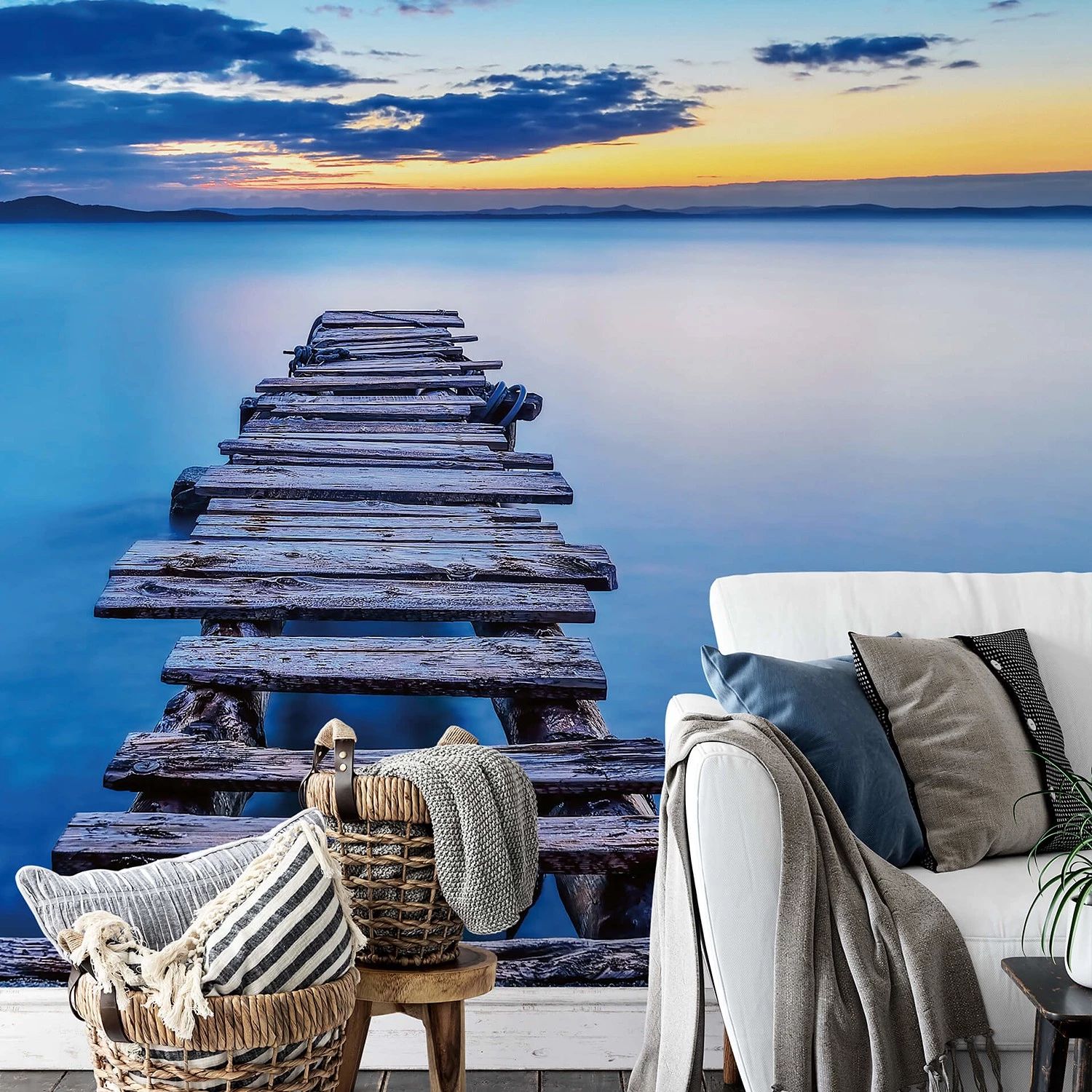 A.S. Création Papier peint Old Pier - Intissé - Bleu / Jaune - 3,84 x 2,6 cm – Image 2