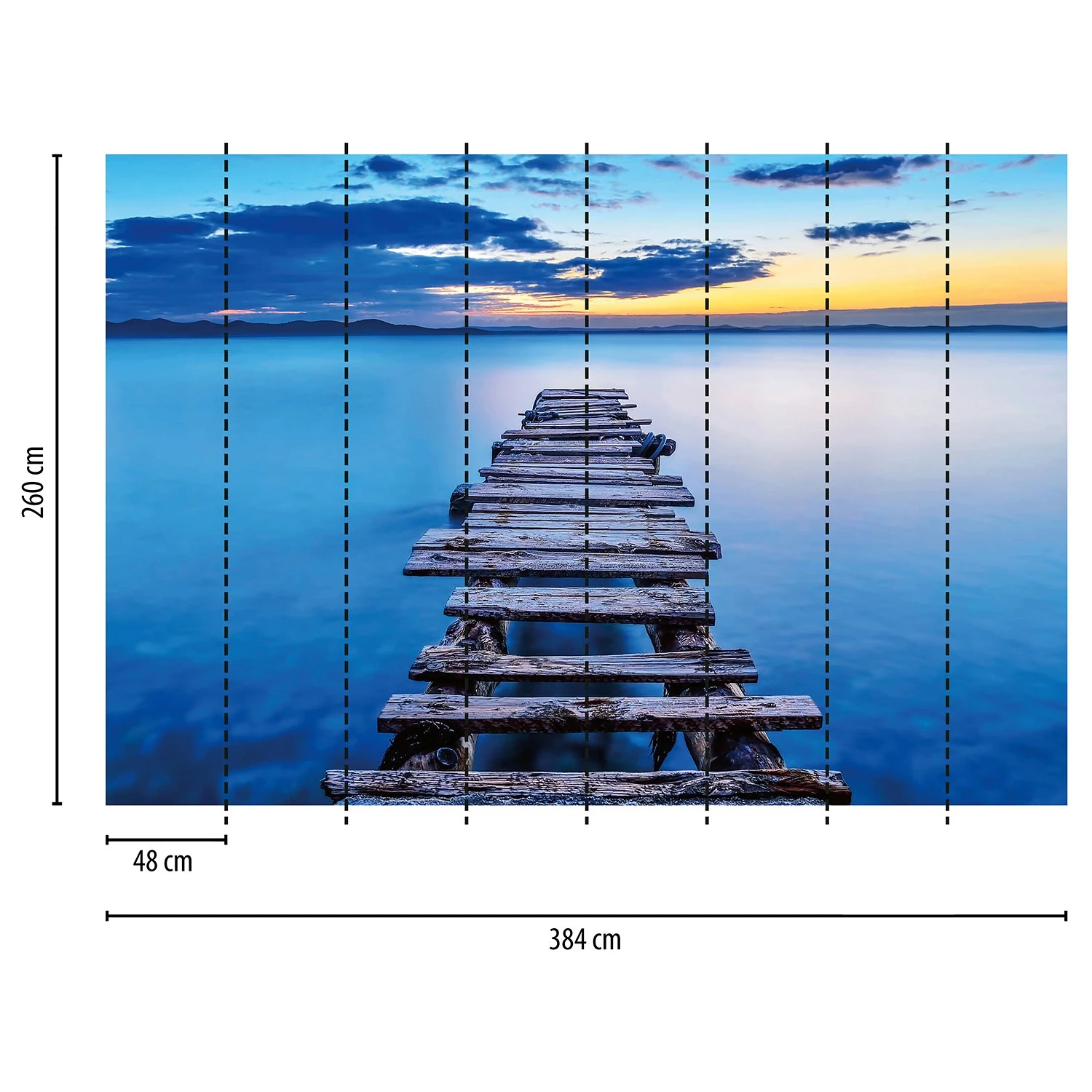 A.S. Création Papier peint Old Pier - Intissé - Bleu / Jaune - 3,84 x 2,6 cm – Image 3