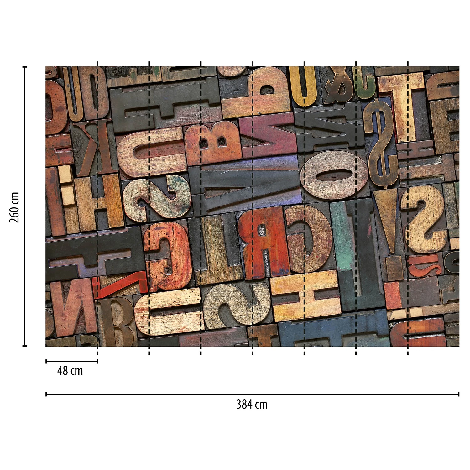 A.S. Création Papier peint Vintage Letters - Intissé - 3,84 x 2,6 cm – Image 3