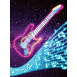 A.S. Création Papier peint Kids Guitar - Intissé - Violet / Bleu - 1,92 x 2,6 cm