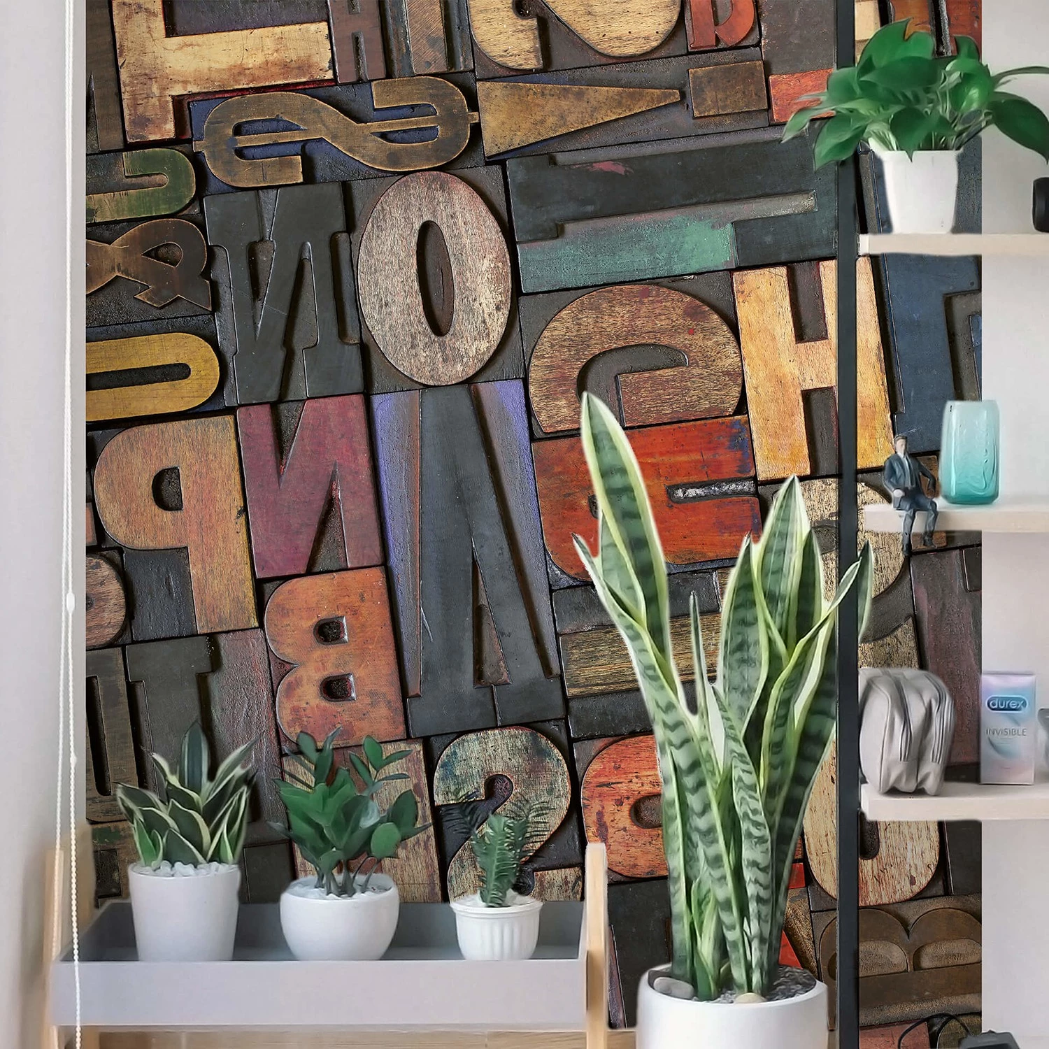 A.S. Création Papier peint Vintage Letters - Intissé - 1,92 x 2,6 cm – Image 2