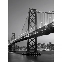 A.S. Création Papier peint San Francisco Skyline - Intissé - Noir / Blanc - 1,92 x 2,6 cm