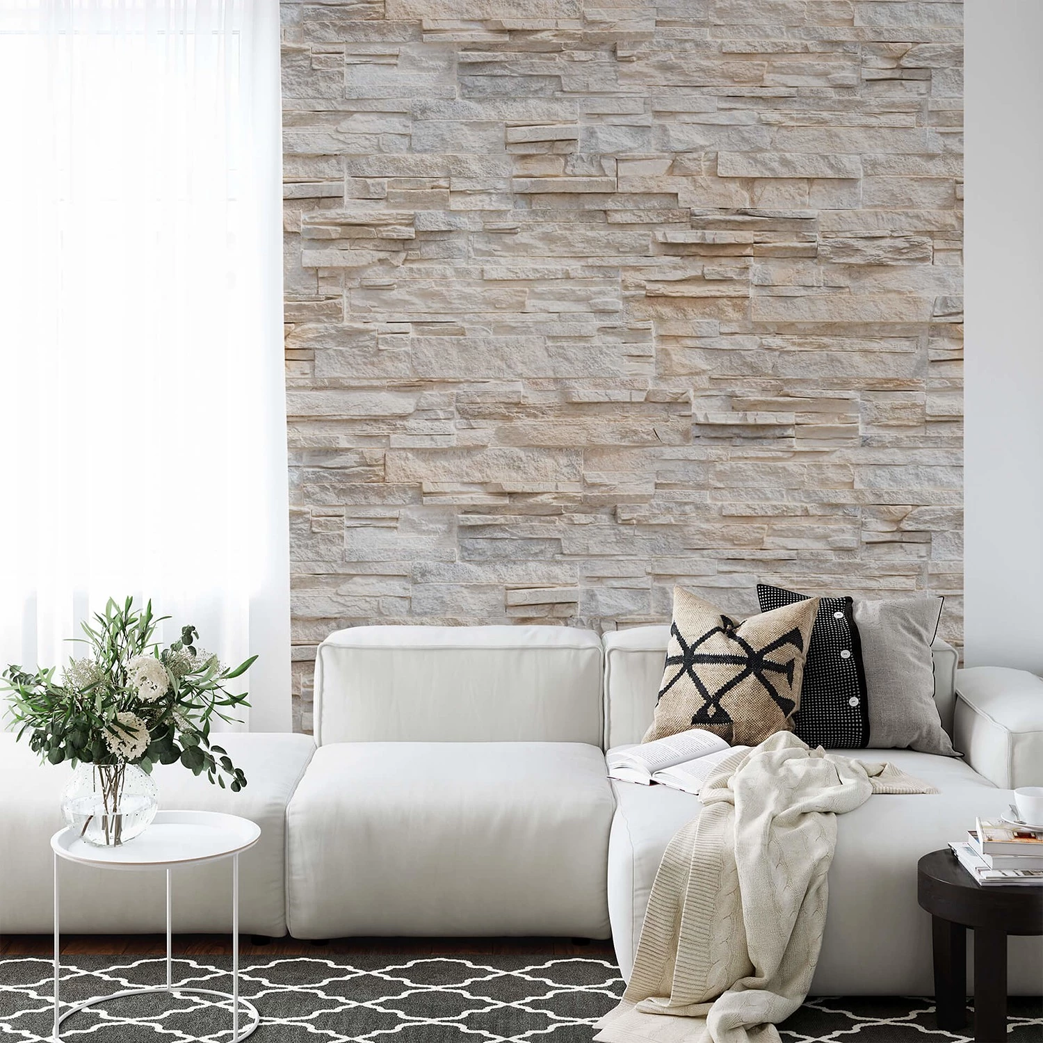 A.S. Création Papier peint Stone Wall - Intissé - 1,92 x 2,6 cm – Image 2