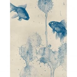 A.S. Création Papier peint Blue Fish - Intissé - Bleu / Beige - 1,92 x 2,6 cm