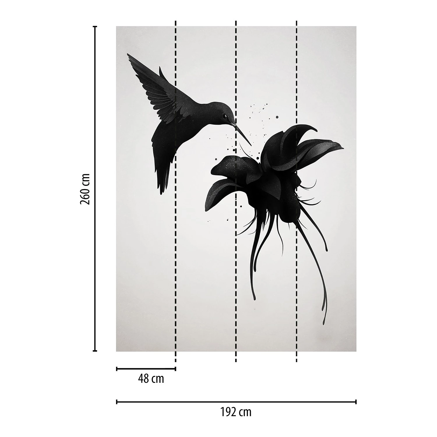 A.S. Création Papier peint Hummingbird - Intissé - Noir / Blanc - 1,92 x 2,6 cm – Image 3