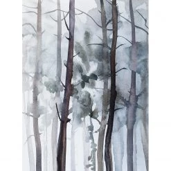 A.S. Création Papier peint Watercolour Forest - Intissé - Bleu / Blanc - 1,92 x 2,6 cm