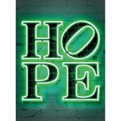 A.S. Création Papier peint Neon Tube Hope - Intissé - Vert / Noir - 1,92 x 2,6 cm