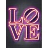 A.S. Création Papier peint Neon Tube Love - Intissé - Violet / Rose - 1,92 x 2,6 cm