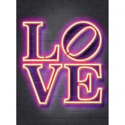 A.S. Création Papier peint Neon Tube Love - Intissé - Violet / Rose - 1,92 x 2,6 cm