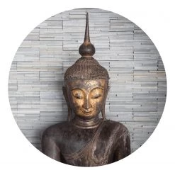 A.S. Création Papier peint Thaïlande Bouddha - Intissé - Gris / Marron - 1,4 x 1,4 cm