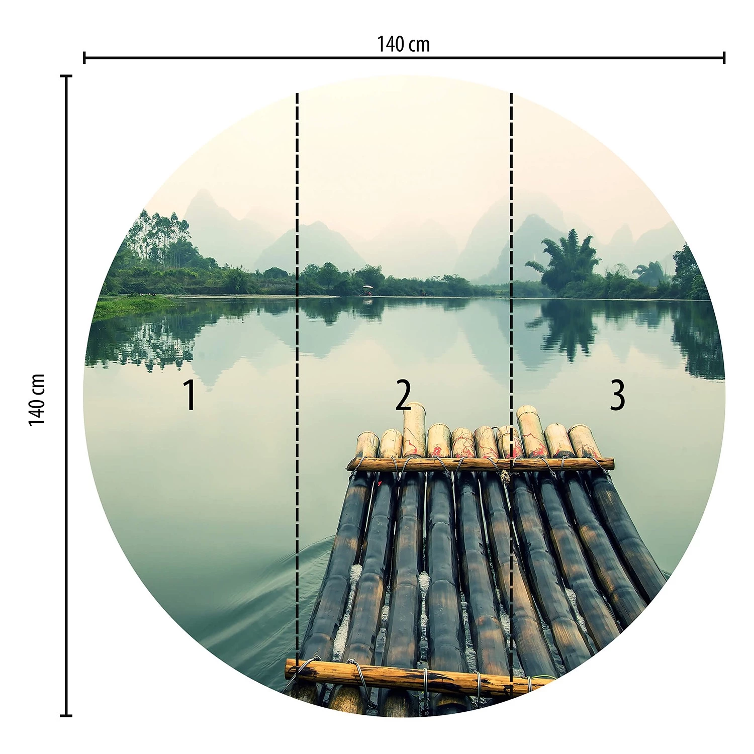 A.S. Création Papier peint Raft Trip in China - Intissé - Vert / Beige - 1,4 x 1,4 cm – Image 3