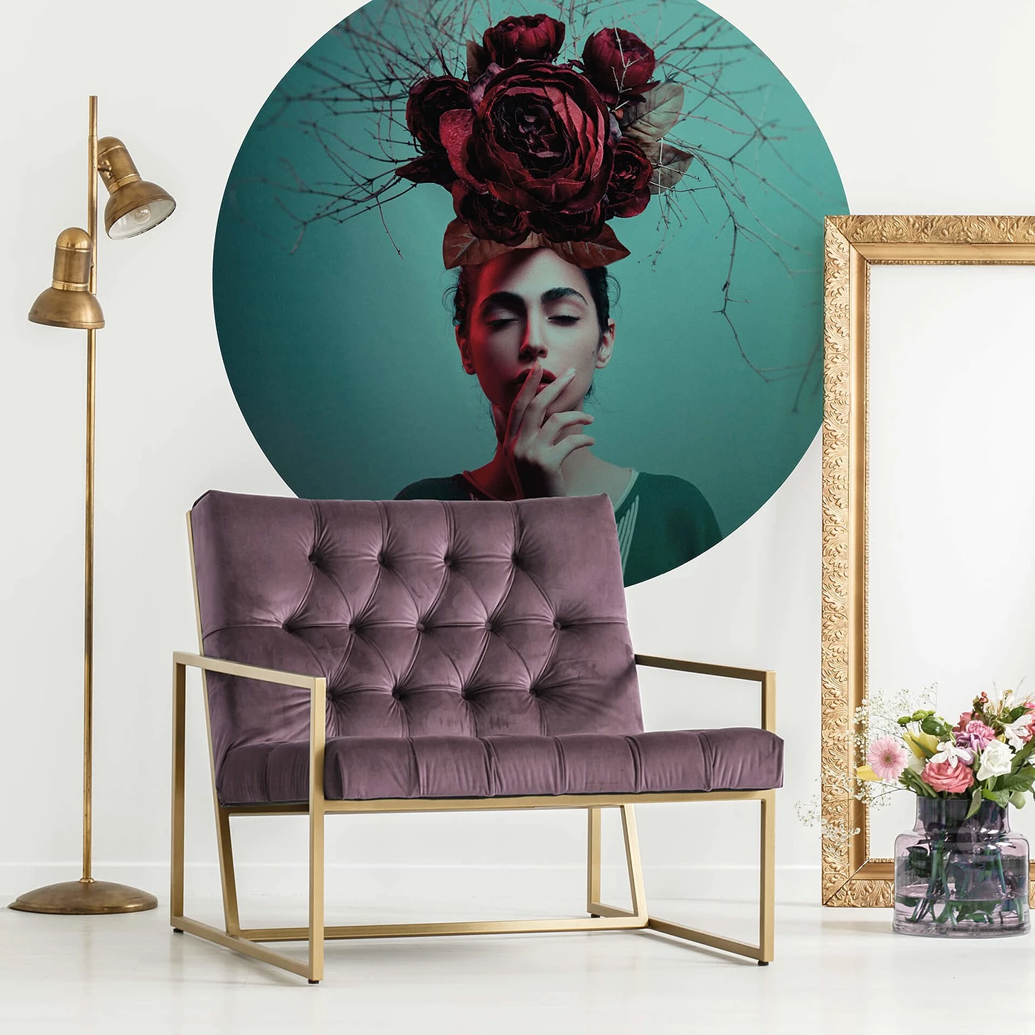 A.S. Création Papier peint Flowers in her Hair - Intissé - 1,4 x 1,4 cm – Image 2