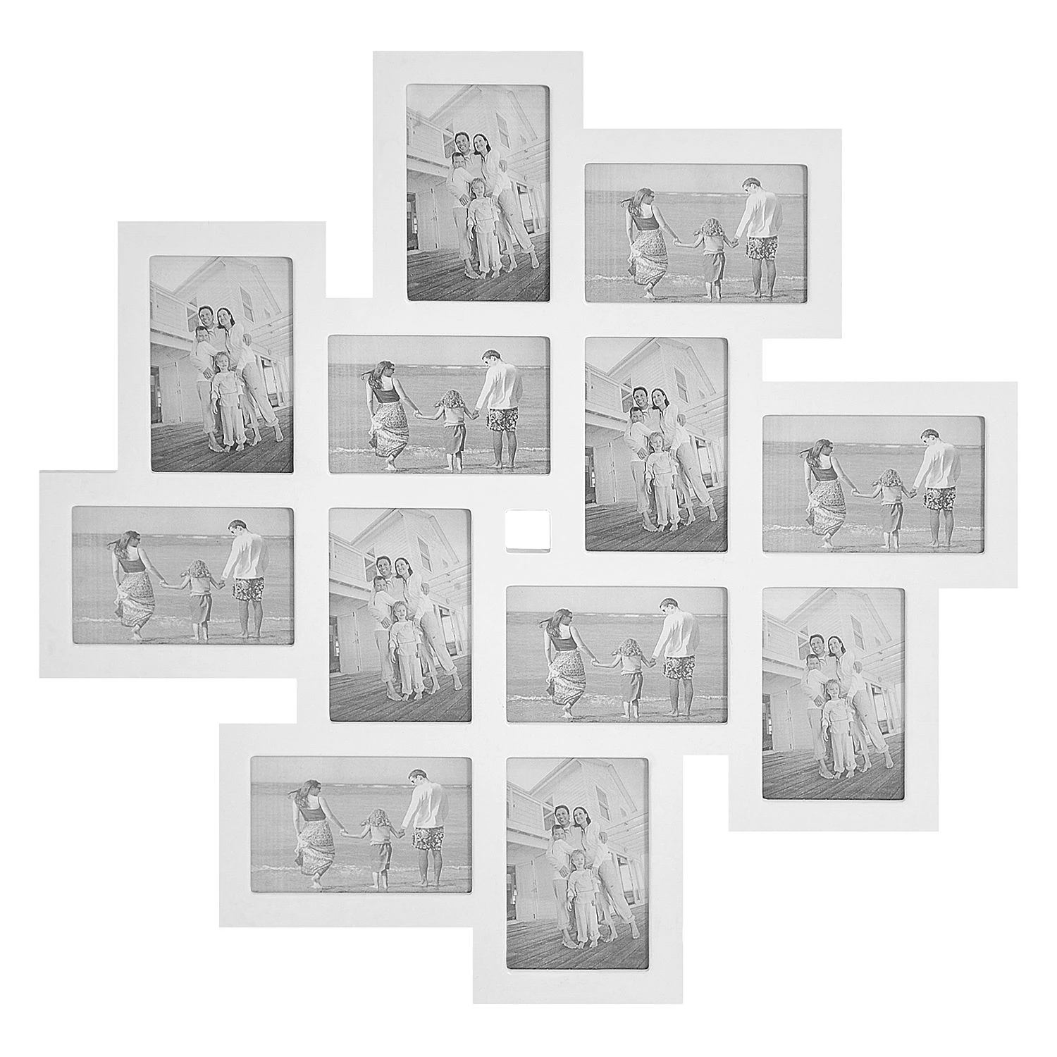 My Flair Cadre pour photos Liv- Paulownia partiel - Blanc